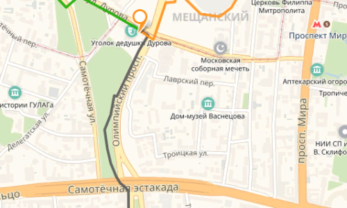 Уголок дурова карта