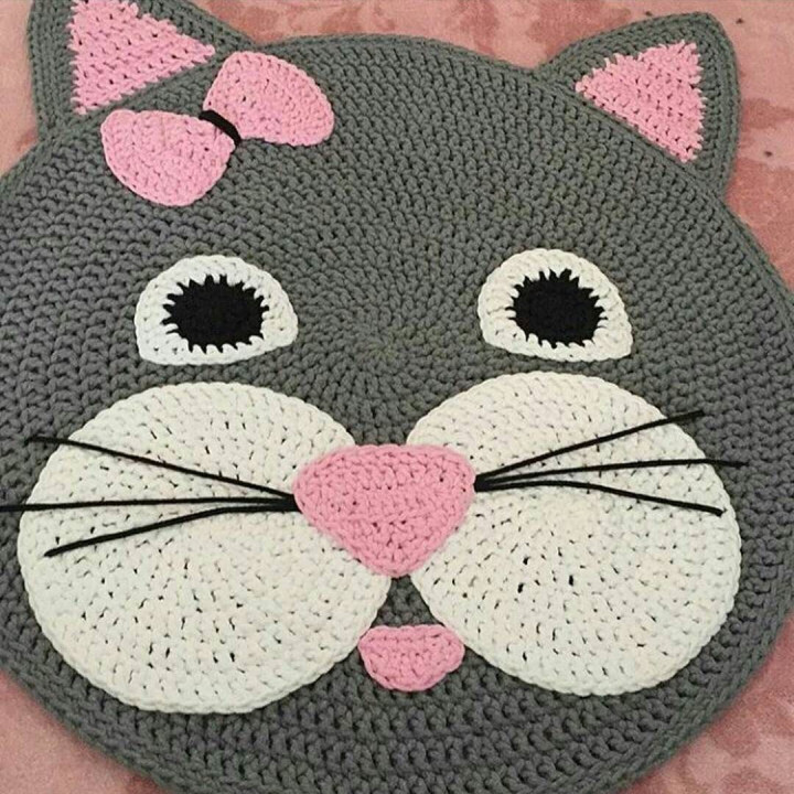 Коврик крючком котик схема